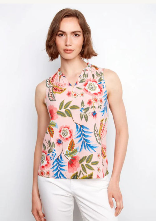 Haut Charlie B 4529RR-510B-P589 rose gardénia imprimé floral pour femme – Féminin et frais, parfait pour été, quotidien, brunch et bureau casual