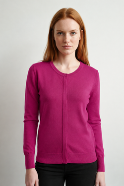 Cardigan Scorzzo 576.fw26 recoloré en magenta