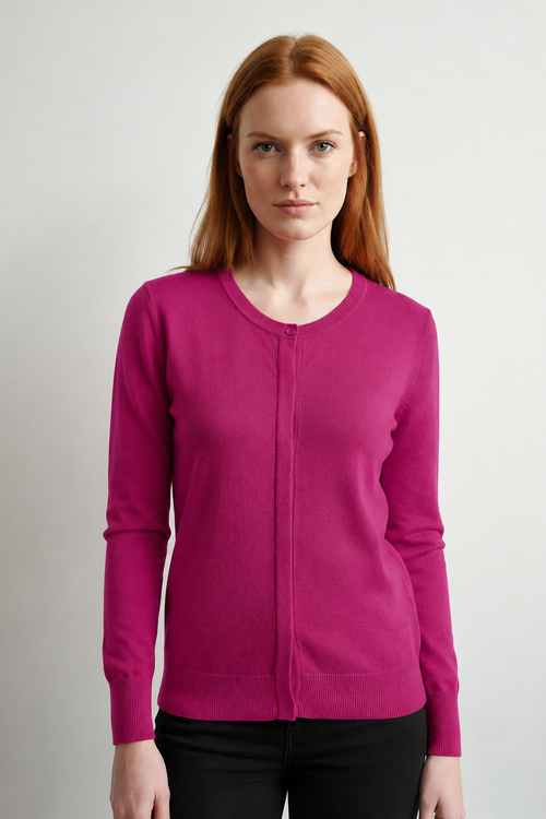 Cardigan Scorzzo 576.fw26 recoloré en magenta