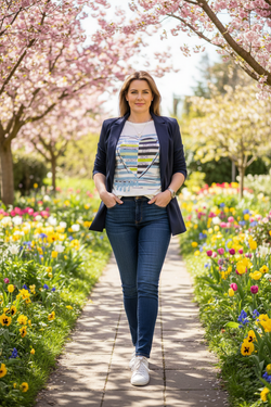 Chandail graphique Tricotto dans un jardin fleuri