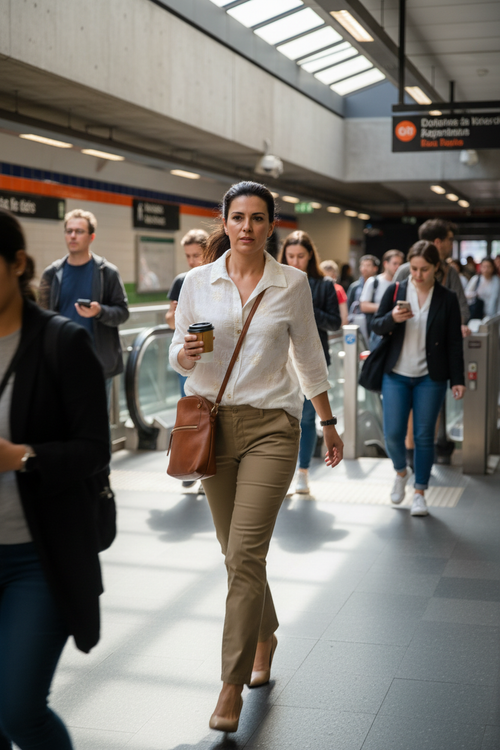 Chemise + chinos - Station de métro