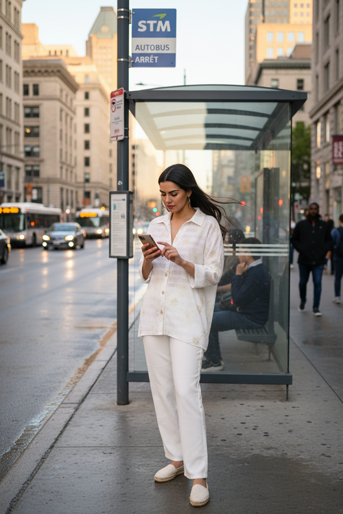 Chemise + pantalon - Arrêt de bus