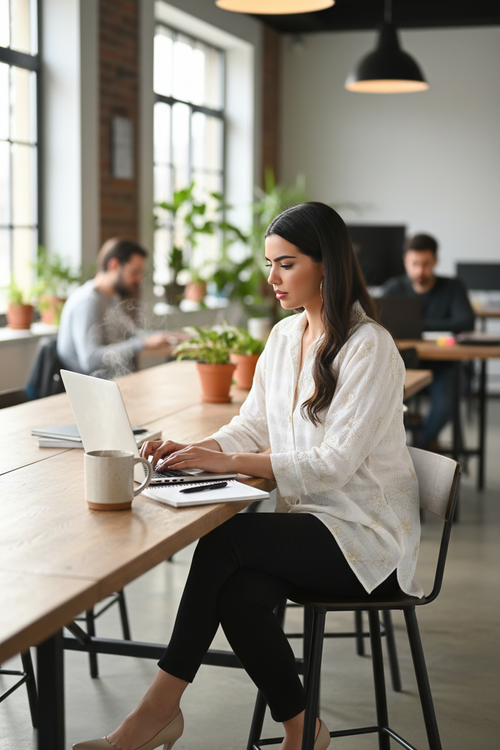 Chemise + pantalon noir - Bureau partagé