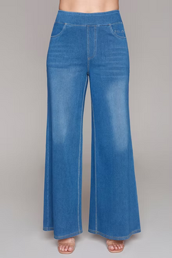 Pantalon Complic K 34030 denim trois quarts bleu pour femme – Décontracté et confortable, parfait pour quotidien, sorties et week-end