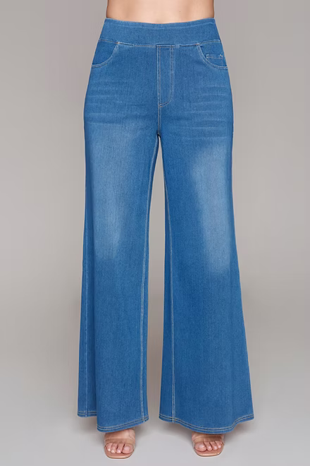 Pantalon Complic K 34030 denim trois quarts bleu pour femme – Décontracté et confortable, parfait pour quotidien, sorties et week-end