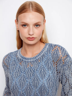 Chandail Charlie B C2959-525C-012 crochet brume pour femme – Léger et ajouré, parfait pour quotidien, sorties et vacances