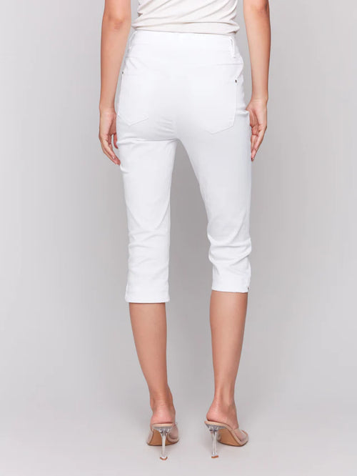 Pantalon Capri Charlie B C5514RR-618A-002 blanc pour femme – Élégant et polyvalent, parfait pour été, quotidien, bureau et vacances