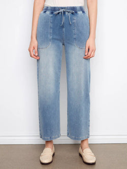 Pantalon Charlie B C-5787-627-156 denim jambe large bleu moyen pour femme – Confortable et moderne, parfait pour quotidien, sorties et week-end