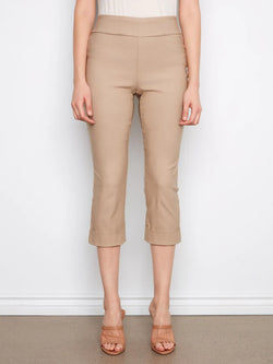 Pantalon Charlie B C5259TTP-560A-300 capri grège pull-on pour femme – Confortable et élégant, parfait pour quotidien, sorties, voyage et été