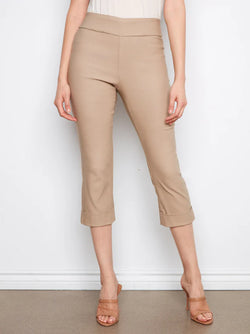 Pantalon Charlie B C5259TTP-560A-300 capri grège pull-on pour femme – Confortable et élégant, parfait pour quotidien, sorties, voyage et été