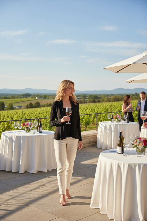 Dégustation de vin dans les Cantons-de-l'Est au printemps