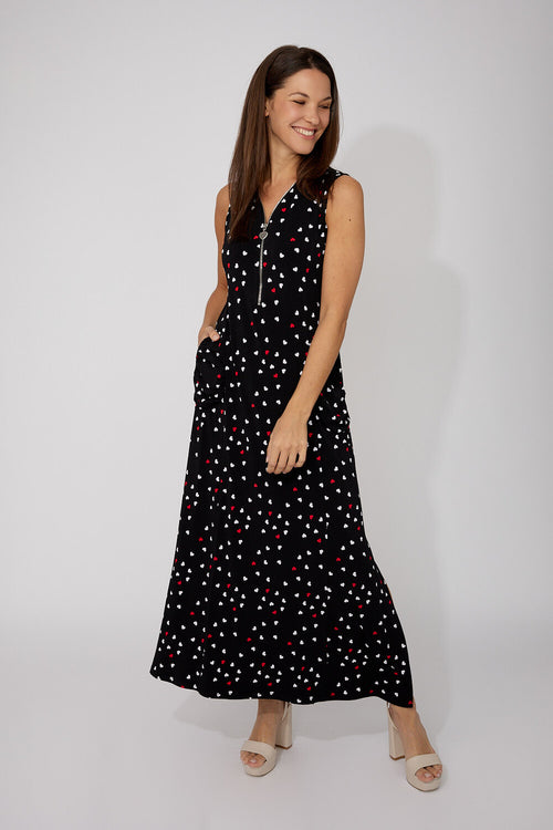 Robe Longue Frank Lyman 266226 – Imprimé Géométrique Sans Manches, Pour la Femme Élégante