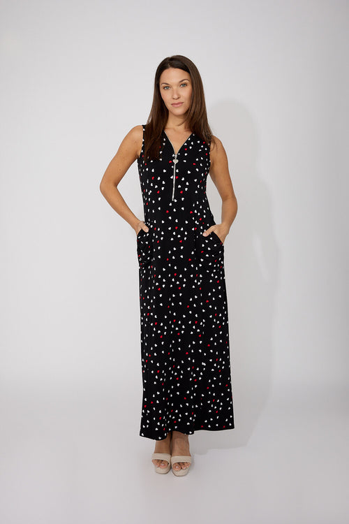 Robe Longue Frank Lyman 266226 – Imprimé Géométrique Sans Manches, Pour la Femme Élégante
