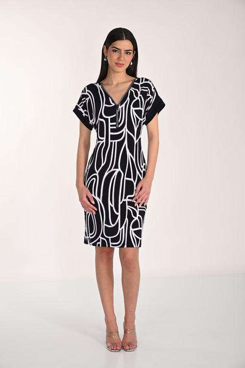 Robe Frank Lyman 266116 pour femme – Robe élégante bicolore à la silhouette raffinée et moderne