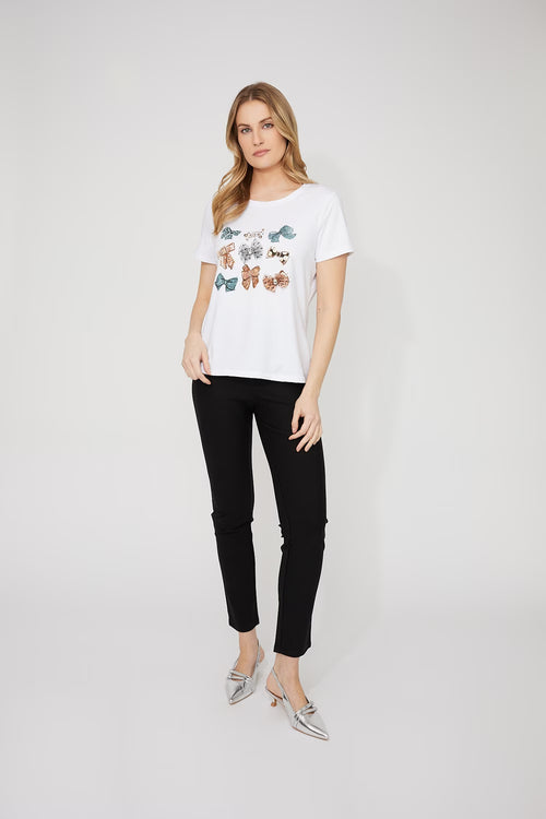 T-shirt Frank Lyman 266516 pour femme – T-shirt blanc à motifs décoratifs au style chic et original
