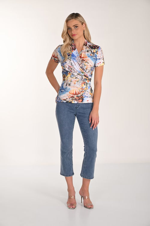 Pantalon Frank Lyman 266554 bleu ajusté pour femme – Élégant et moderne, parfait pour travail et occasions élégantes