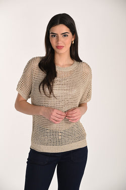 Chandail doré à finition lumineuse Frank Lyman 266568 – Élégance glamour et confort pour la femme moderne, du quotidien aux occasions spéciales