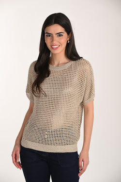 Chandail doré à finition lumineuse Frank Lyman 266568 – Élégance glamour et confort pour la femme moderne, du quotidien aux occasions spéciales