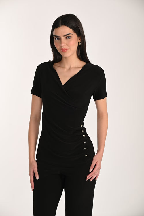 Haut noir Frank Lyman 266019 pour femme – Top chic à manches courtes avec détails raffinés au style moderne