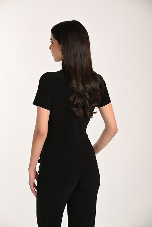 Haut noir Frank Lyman 266019 pour femme – Top chic à manches courtes avec détails raffinés au style moderne
