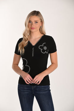 Haut Frank Lyman 266060 noir structuré pour femme – Élégant et raffiné, parfait pour bureau, sorties raffinées et occasions élégantes