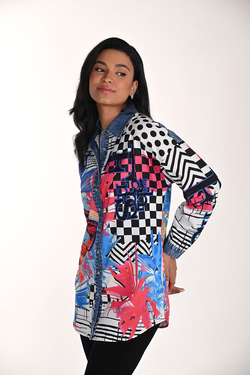 Haut Frank Lyman 266560 pour femme – Haut fluide à imprimé vibrant au style chic et contemporain