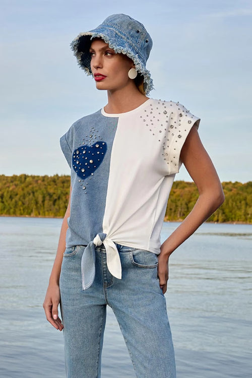 Haut Frank Lyman 266550 pour femme – Haut élégant à motif contrasté au style chic et lumineux