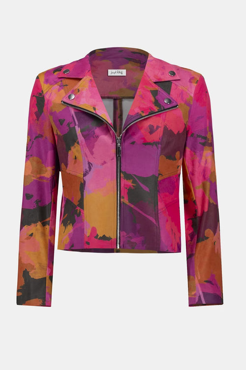 Veste Joseph Ribkoff 253954 imprimé floral fuchsia orange pour femme – Féminine et colorée, parfaite pour occasions et sorties