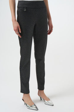 Pantalon noir élégant avec accents argentés Joseph Ribkoff – Modèle 254143
