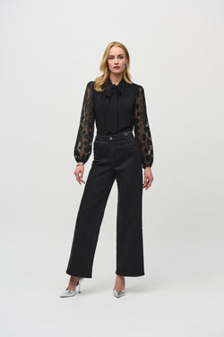 Jean noir épuré et structuré Joseph Ribkoff 244947 – Coupe flatteuse et élégance intemporelle pour la femme moderne, du bureau au quotidien chic