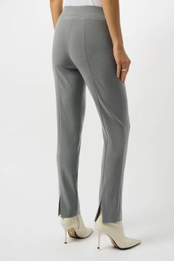 Pantalon droit à taille haute texturé gris Joseph Ribkoff 253295 – Élégance structurée pour la femme moderne, du bureau aux sorties chic