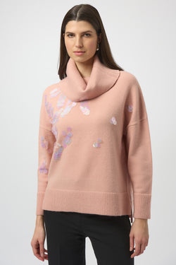 Chandail rose blush à détails décoratifs Joseph Ribkoff 254942 – Douceur féminine et élégance raffinée pour la femme moderne, du quotidien aux sorties chic