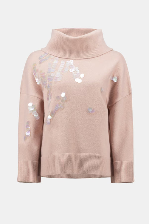 Chandail rose blush à détails décoratifs Joseph Ribkoff 254942 – Douceur féminine et élégance raffinée pour la femme moderne, du quotidien aux sorties chic