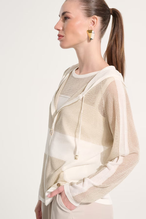 Veste Joseph Ribkoff 262613 vanilla gold détails dorés pour femme – Élégante et raffinée, parfaite pour occasions et soirées