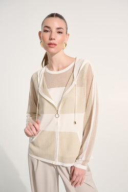 Veste Joseph Ribkoff 262613 vanilla gold détails dorés pour femme – Élégante et raffinée, parfaite pour occasions et soirées