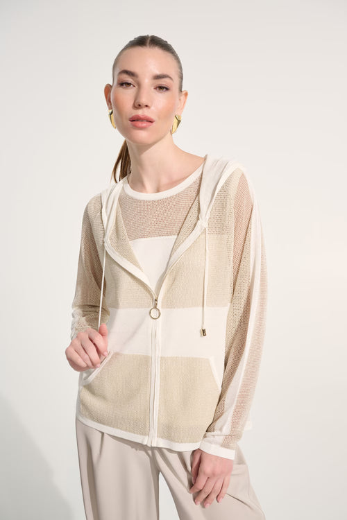 Veste Joseph Ribkoff 262613 vanilla gold détails dorés pour femme – Élégante et raffinée, parfaite pour occasions et soirées