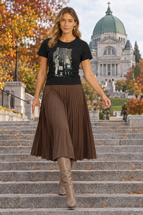 Jupe brune sur les marches de l’Oratoire