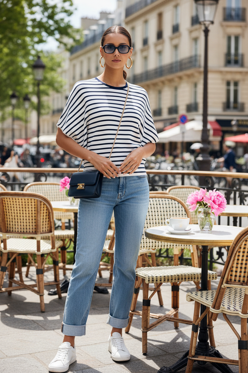 Look 2 – Denim, café