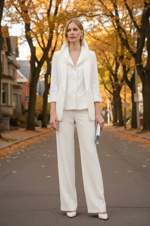 Look 3 – Outremont, veston blanc