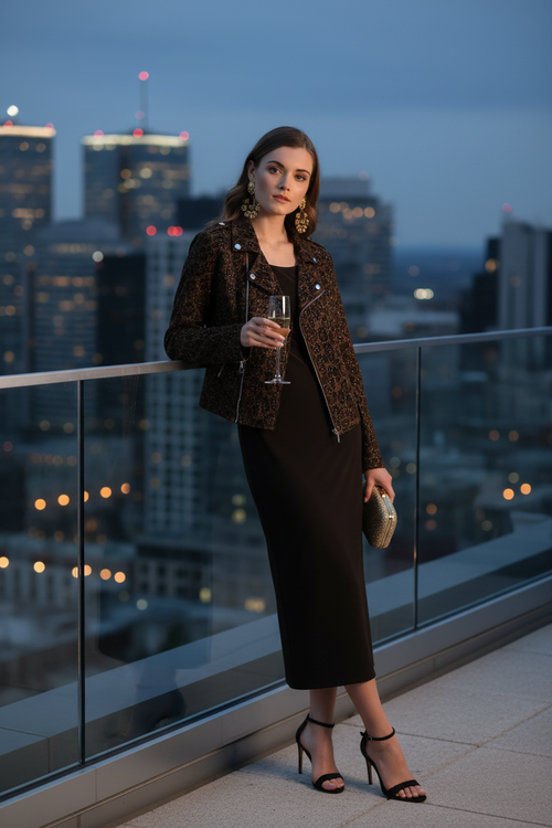 Look 3 · Événementiel · Rooftop au crépuscule