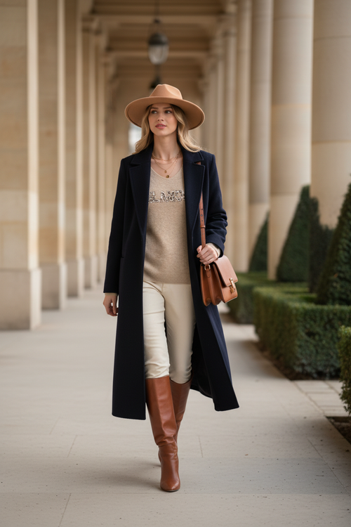 Look 5 · Veste longue marine · Palais Royal