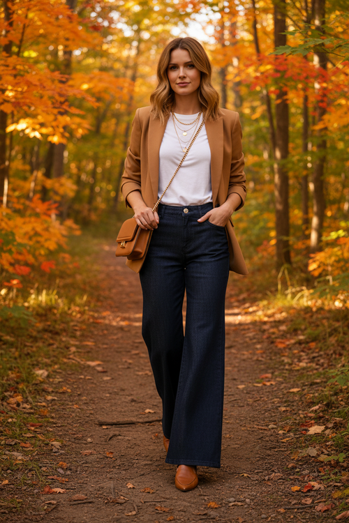 Look 6 · Forêt d'érables · Veston camel