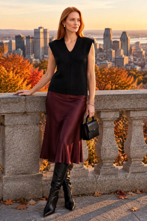 Look bordeaux au belvédère du mont Royal