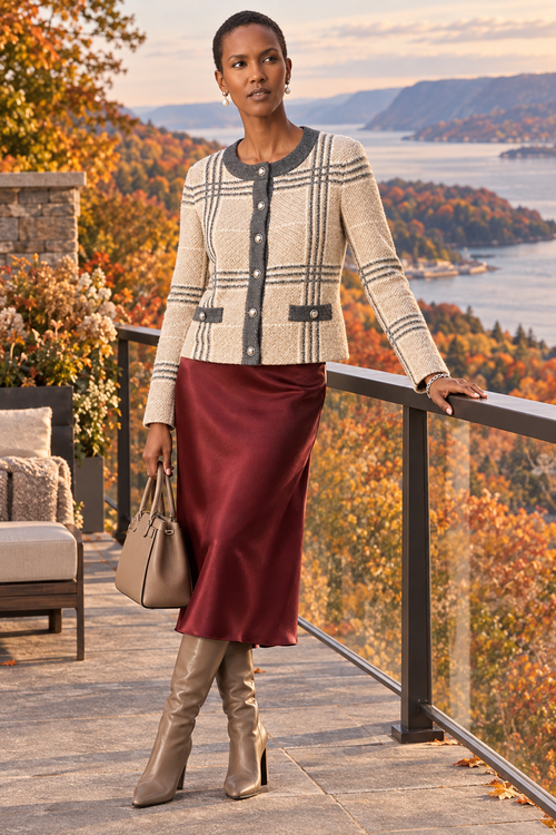 Look bordeaux à Charlevoix
