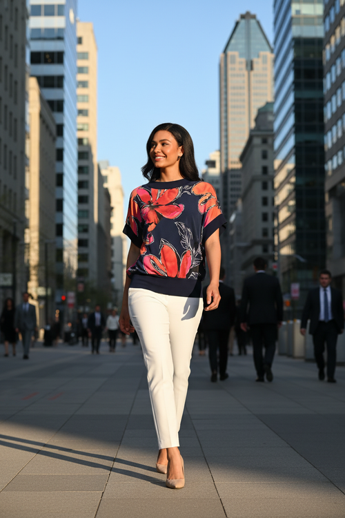 Look pantalon blanc