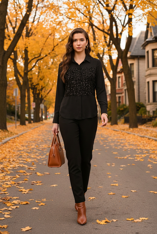 Noir et cognac sous les arbres dorés d’Outremont