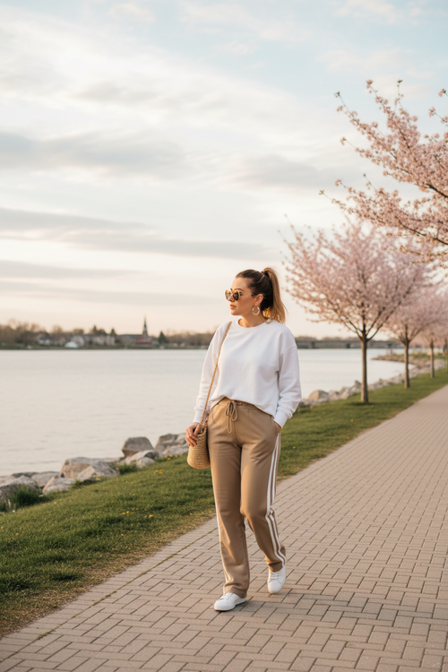 Pantalon beige au bord du fleuve à Repentigny