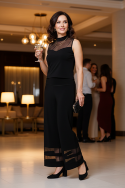 Pantalon mesh avec top noir