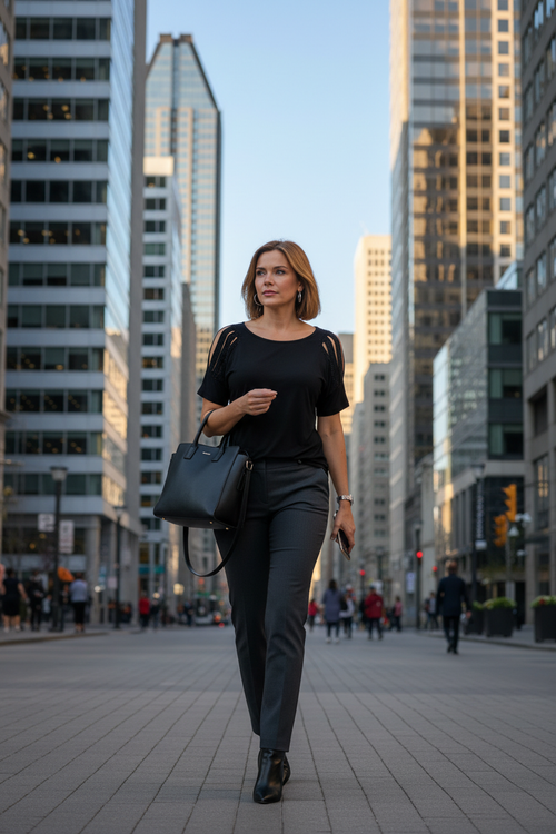 Professionnelle confiante - District urbain