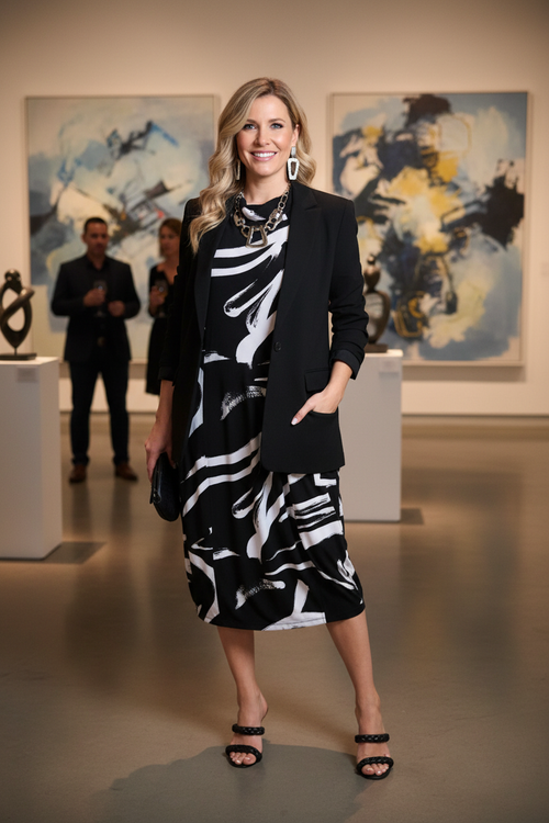 Robe + blazer - Galerie d'art